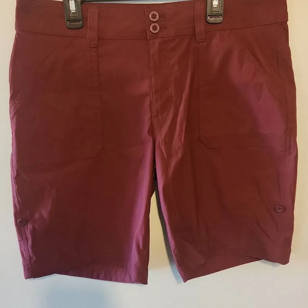 Eddie Bauer Rolled Hem Bermuda Shorts Maroon Size 10